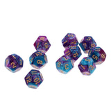Maxbell Multi-sided Dice Polyhedron Dice D12 for D&D TRPG Table Game Purple+Blue
