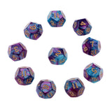 Maxbell Multi-sided Dice Polyhedron Dice D12 for D&D TRPG Table Game Purple+Blue