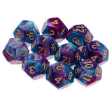 Maxbell Multi-sided Dice Polyhedron Dice D12 for D&D TRPG Table Game Purple+Blue