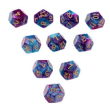 Maxbell Multi-sided Dice Polyhedron Dice D12 for D&D TRPG Table Game Purple+Blue