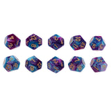 Maxbell Multi-sided Dice Polyhedron Dice D12 for D&D TRPG Table Game Purple+Blue