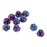 Maxbell Multi-sided Dice Polyhedron Dice D12 for D&D TRPG Table Game Purple+Blue