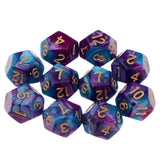 Maxbell Multi-sided Dice Polyhedron Dice D12 for D&D TRPG Table Game Purple+Blue