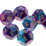 Maxbell Multi-sided Dice Polyhedron Dice D12 for D&D TRPG Table Game Purple+Blue