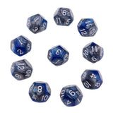 Maxbell Multi-sided Dice Polyhedron Dice D12 for D&D TRPG Table Game Blue+Grey