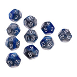 Maxbell Multi-sided Dice Polyhedron Dice D12 for D&D TRPG Table Game Blue+Grey