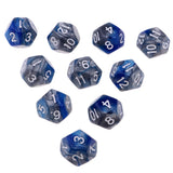 Maxbell Multi-sided Dice Polyhedron Dice D12 for D&D TRPG Table Game Blue+Grey
