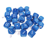 Maxbell 24Pcs 4cm Plush Fuzzy Dice Family Set Car Dice Mirror Hanging Pendant Blue