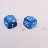 Maxbell 24Pcs 4cm Plush Fuzzy Dice Family Set Car Dice Mirror Hanging Pendant Blue