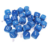 Maxbell 24Pcs 4cm Plush Fuzzy Dice Family Set Car Dice Mirror Hanging Pendant Blue