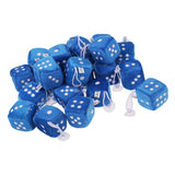 Maxbell 24Pcs 4cm Plush Fuzzy Dice Family Set Car Dice Mirror Hanging Pendant Blue