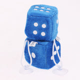 Maxbell 24Pcs 4cm Plush Fuzzy Dice Family Set Car Dice Mirror Hanging Pendant Blue