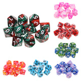 Maxbell 10pcs 10 Sided D10 Polyhedral Dice Double Color for DND RPG MTG Orange Red