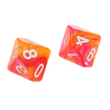 Maxbell 10pcs 10 Sided D10 Polyhedral Dice Double Color for DND RPG MTG Orange Red