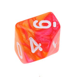 Maxbell 10pcs 10 Sided D10 Polyhedral Dice Double Color for DND RPG MTG Orange Red