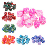 Maxbell 10pcs 10 Sided D10 Polyhedral Dice Double Color for DND RPG MTG Orange Red