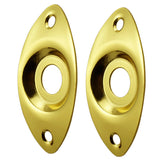 Maxbell 2 Pieces Oval Output Input Jack Socket Plate for Electric Guitar Bass Gold