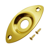 Maxbell 2 Pieces Oval Output Input Jack Socket Plate for Electric Guitar Bass Gold