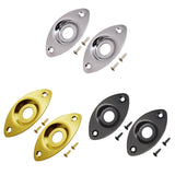 Maxbell 2 Pieces Oval Output Input Jack Socket Plate for Electric Guitar Bass Gold