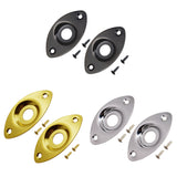 Maxbell 2 Pieces Oval Output Input Jack Socket Plate for Electric Guitar Bass Gold