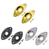 Maxbell 2 Pieces Oval Output Input Jack Socket Plate for Electric Guitar Bass Gold