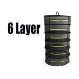 Maxbell Herb Drying Rack Mesh Net Dryer 6 Layer 60cm w/Green Zippers 6 Layer