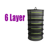 Maxbell Herb Drying Rack Mesh Net Dryer 6 Layer 60cm w/Green Zippers 6 Layer