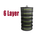 Maxbell Herb Drying Rack Mesh Net Dryer 6 Layer 60cm w/Green Zippers 6 Layer
