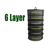 Maxbell Herb Drying Rack Mesh Net Dryer 6 Layer 60cm w/Green Zippers 6 Layer