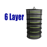 Maxbell Herb Drying Rack Mesh Net Dryer 6 Layer 60cm w/Green Zippers 6 Layer