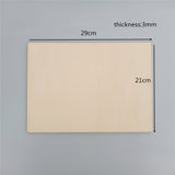 Maxbell Blank Wooden Discs Cutout 3mm Thick for DIY Craft  Rectangle