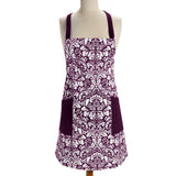 Maxbell Apron with Pockets Pure Cotton Cooking Kitchen Restaurant Bib Purple