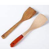 Maxbell Wood Cooking Spatula Shovel Nonstick Pan Kitchen Spatula Cookware Brown