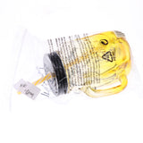 Maxbell Gradient Glass Mason Jam Drinking Cocktail Jar Handle And Straw 480ML Yellow