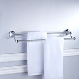 Maxbell Wall Mounted Brass Towel Rack Bathroom Storage Bath Double Towel Bar Chrome