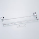 Maxbell Wall Mounted Brass Towel Rack Bathroom Storage Bath Double Towel Bar Chrome