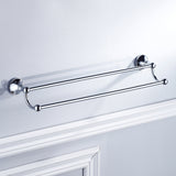 Maxbell Wall Mounted Brass Towel Rack Bathroom Storage Bath Double Towel Bar Chrome