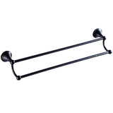 Maxbell Wall Mounted Brass Towel Rack Bathroom Storage Bath Double Towel Bar Black