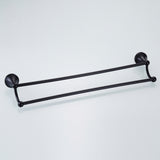 Maxbell Wall Mounted Brass Towel Rack Bathroom Storage Bath Double Towel Bar Black