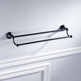 Maxbell Wall Mounted Brass Towel Rack Bathroom Storage Bath Double Towel Bar Black