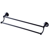 Maxbell Wall Mounted Brass Towel Rack Bathroom Storage Bath Double Towel Bar Black