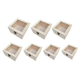 Maxbell Natural Plain Wooden Box Unpainted Wood Storage Case Glass Lid  18x18x7cm