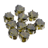 Maxbell 10 pcs Colorful Zircon 8mm Heart Shape Loose Gems Jewelry Making green