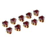 Maxbell 10 pcs Colorful Zircon 8mm Heart Shape Loose Gems Jewelry Making red