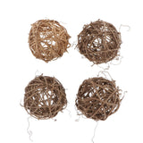 Maxbell 4pcs 7cm Natural Handmade Rattan Vine Ball DIY Ornaments Crafts