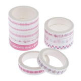 Maxbell 10 Rolls Decorative Washi Masking Tape Adhesive Paper Sticker   blue theme rose red