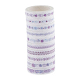 Maxbell 10 Rolls Decorative Washi Masking Tape Adhesive Paper Sticker   blue theme purple