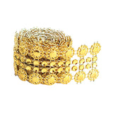 Maxbell Rhinestone Diamond Mesh Ribbon for Wedding Decorations Clothes Making Golden