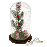 Maxbell Christmas USB Light Micro Landscape Glass Cover Dome Table Decor Ornaments C