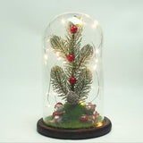 Maxbell Christmas USB Light Micro Landscape Glass Cover Dome Table Decor Ornaments C